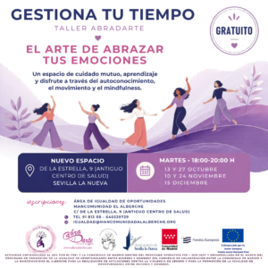 Cartel del Taller AbraDarte de gestión emocional en Sevilla la Nueva