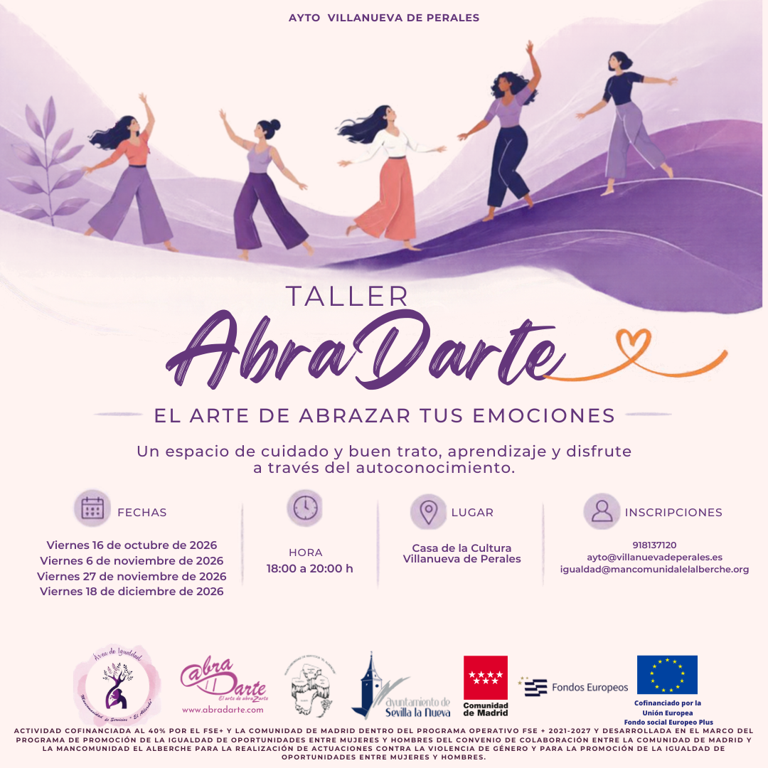 Cartel del Taller AbraDarte en Villanueva de Perales